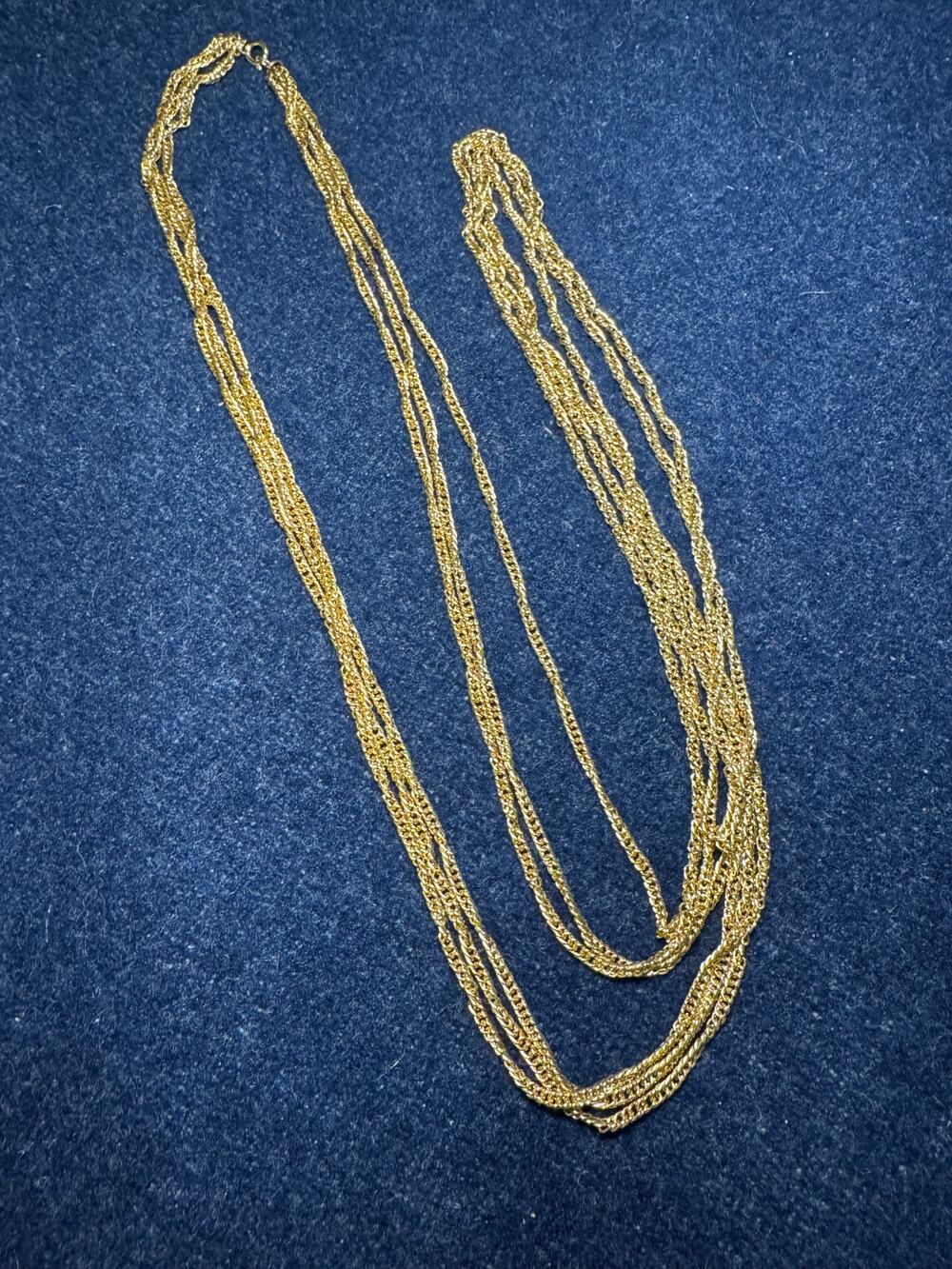 20in Gold Tone 3 Strand Necklace
